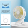 VE ClipOn Table Fan  USB Rechargeable Portable Mini Fan With Night Light 1