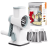 LMETJMA Rotary Cheese Grater 3in1 Manual Vegetable Slicer  Nut Grinder 2