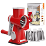 LMETJMA Rotary Cheese Grater 3in1 Manual Vegetable Slicer  Nut Grinder 3