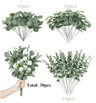 EverGreen Bulk Eucalyptus Stems Set  Mixed Silver Dollar Artificial Leaves 3060120PCS 4
