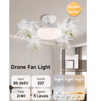 Modern LED Ceiling Fan With Light  Remote Control 3Speed Adjustable Fan Light 1