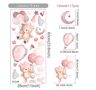 Pink Cartoon Bear Balloon Wall Stickers Cute Kids Room  Nursery Wall Decals 3