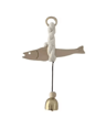 Lightweight Wooden Fish Hanging Ornament With Bell Nautical Wall  Door Decor 4
