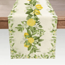 Lemon  Floral Linen Table Runner  Fresh Spring Summer Farmhouse Table Decor 1