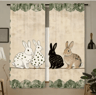 2Piece Cafe Curtains Kitchen Window Retro Polka Dot Chicken Print Panels 3