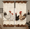 2Piece Cafe Curtains Kitchen Window Retro Polka Dot Chicken Print Panels 5