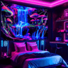 VIKAMA Psychedelic Forest Waterfall Tapestry Cyberpunk Wall Decor For Gaming  Living Spaces 1