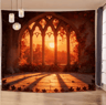 EtherealView Gothic Window Tapestry  Lush Green Landscape Wall Hanging Decor 7