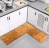 Modern Wood Grain Floor Mat Non Slip Decorative Rug For Kitchen Bathroom  Entryway 2