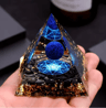 Lapis Lazuli Crystal Sphere  Pyramid Set Luxury Blue Gemstone Home Decor 1