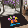 Cute Cat Paw Print Doormat Absorbent Washable Non Slip Kitchen  Entrance Rug 2
