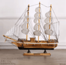 Mediterranean Wooden Sailboat Model Nautical Coastal Home Decor Accent 1