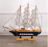 Mediterranean Wooden Sailboat Model Nautical Coastal Home Decor Accent 2