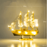Mediterranean Wooden Sailboat Model Nautical Coastal Home Decor Accent 4