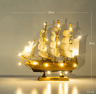 Mediterranean Wooden Sailboat Model Nautical Coastal Home Decor Accent 5