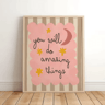 Magical Unicorn Nursery Wall Art  Inspirational Quote Canvas Prints For Kids Room 13