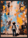 Banksy Style Graffiti Canvas Print Modern Urban Street Art Wall Poster Frameless 2