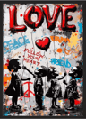 Banksy Style Graffiti Canvas Print Modern Urban Street Art Wall Poster Frameless 17