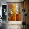 Large Abstract Texture Wall Art Handmade Gold Minimalist Canvas Painting 5