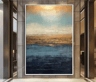Large Abstract Texture Wall Art Handmade Gold Minimalist Canvas Painting 8