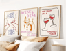 3PCS Cocktail Wall Art Set Retro Italian Happy Hour Kitchen  Bar Posters 4