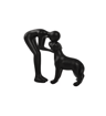 Elegant Black Dog  Owner Statue For Home Decoration 1