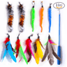 Retractable Cat Wand Toy Set  Feather Teaser With Caterpillar Replacement Heads 2