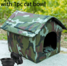 Waterproof Outdoor Cat House Foldable Winter Shelter For Cats  Small Dogs 1