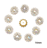 10Piece Snowflake Pearl Rhinestone Buttons  Decorative Flatback Embellishments For Clothing  DIY Cr 13