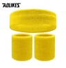 AOLIKES Sports Sweatband Set  Terry Cloth Headband  Wristbands MoistureWicking Sweat Absorbing Gear 22