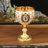Vintage Medieval Holy Grail Engraved Metal Goblet 1