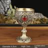 Vintage Medieval Holy Grail Engraved Metal Goblet 2