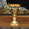Vintage Medieval Holy Grail Engraved Metal Goblet 3