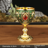 Vintage Medieval Holy Grail Engraved Metal Goblet 4