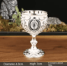 Vintage Medieval Holy Grail Engraved Metal Goblet 5