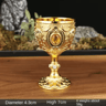 Vintage Medieval Holy Grail Engraved Metal Goblet 6