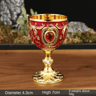 Vintage Medieval Holy Grail Engraved Metal Goblet 8