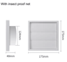 White OneWay Exhaust Vent Cover Grille With Screen 4