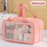 Double Transparent PU Makeup Bag  DryWet Separation Travel Cosmetic Organizer 2