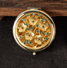 Vintage Round Pocket Mirror  Foldable Handheld Travel Cosmetic Mirror 2