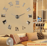 Large Roman Numeral Mirror Wall Clock  2D3D DIY Acrylic Quartz Clock Sticker 16
