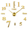 Large Roman Numeral Mirror Wall Clock  2D3D DIY Acrylic Quartz Clock Sticker 21