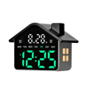 HouseShaped LED Alarm Clock  Dimmable Night Light With Date  Week Display 26