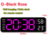 Large LED Digital Wall Clock  Temperature Humidity  Remote Control Display 10