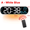 Large LED Digital Wall Clock  Temperature Humidity  Remote Control Display 20