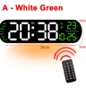 Large LED Digital Wall Clock  Temperature Humidity  Remote Control Display 16