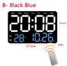 Large LED Digital Wall Clock  Temperature Humidity  Remote Control Display 18