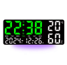 Large Digital Wall Clock  7Color Mood Light Dual Alarms  Countdown Timer 5