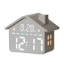 HouseShaped LED Alarm Clock  Voice Control Night Light With Date  Week Display 2