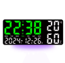 Large Digital Wall Clock 7Color Mood Light Dual Alarms  Countdown Timer 6